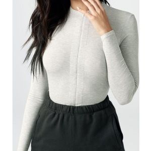 JOAH BROWN invisible zip long sleeve in pearl grey